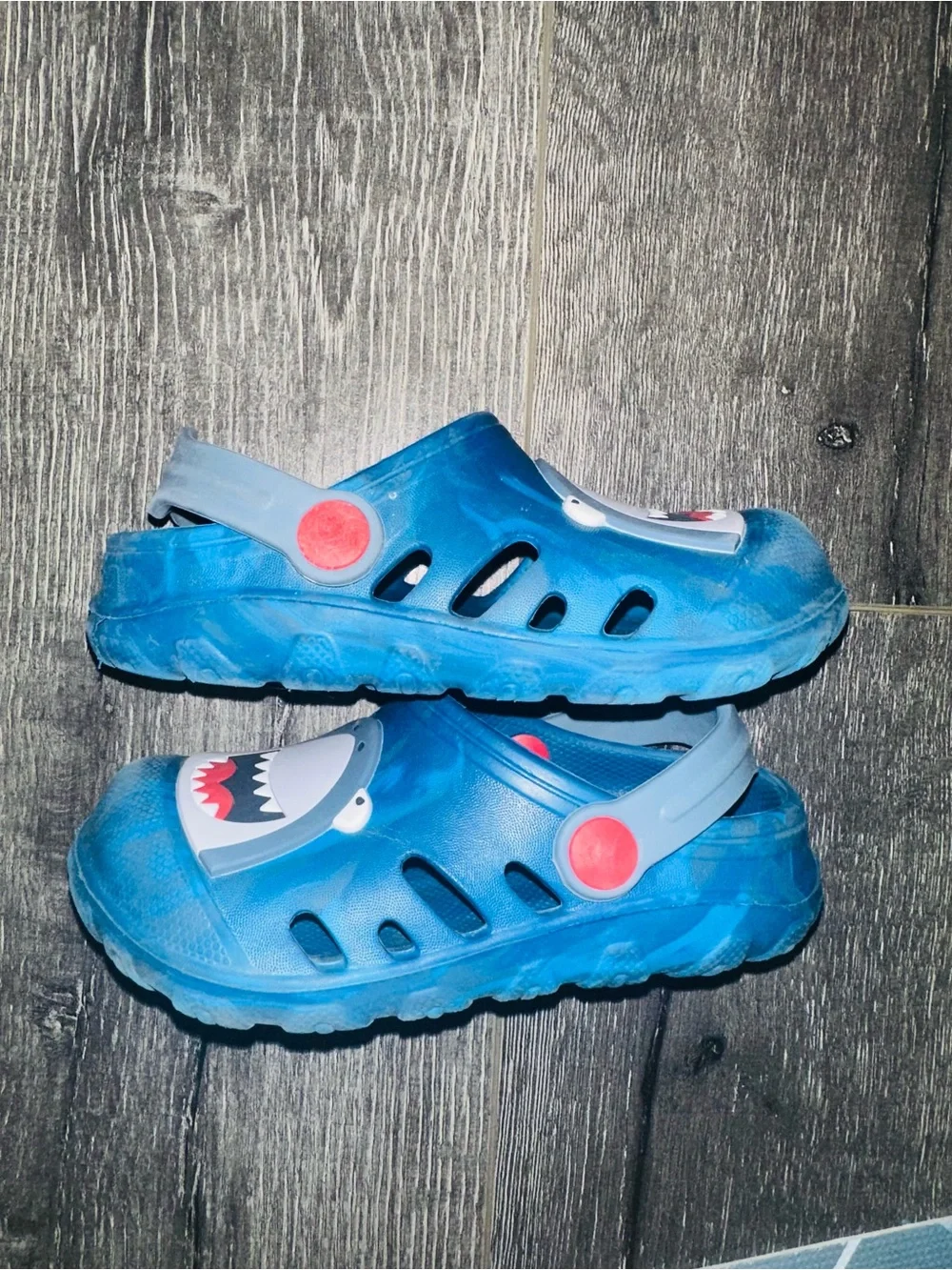 Kids Blue Shark Clogs - Comfortable Slip-On Water Shoes